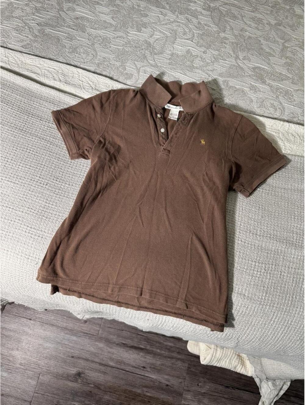 y2k brown abercrombie & fitch polo